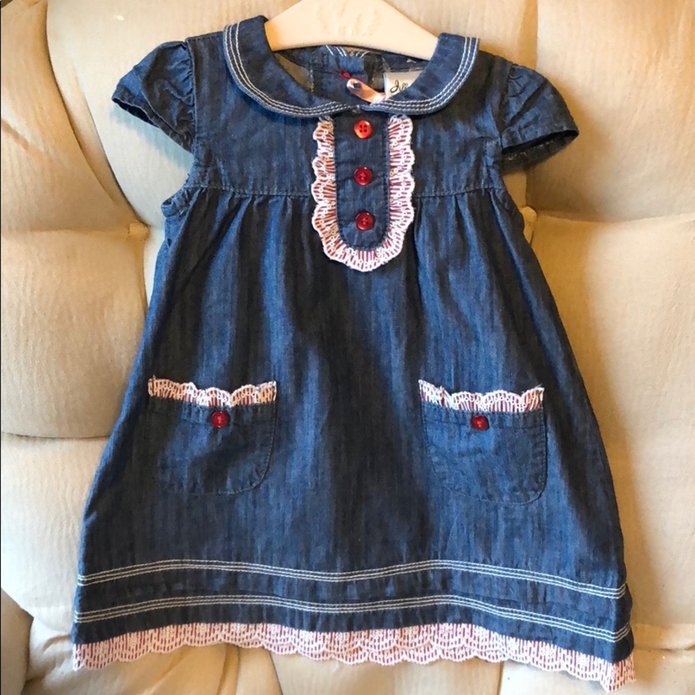 Jillian’s Closet denim cap sleeve baby girl dress